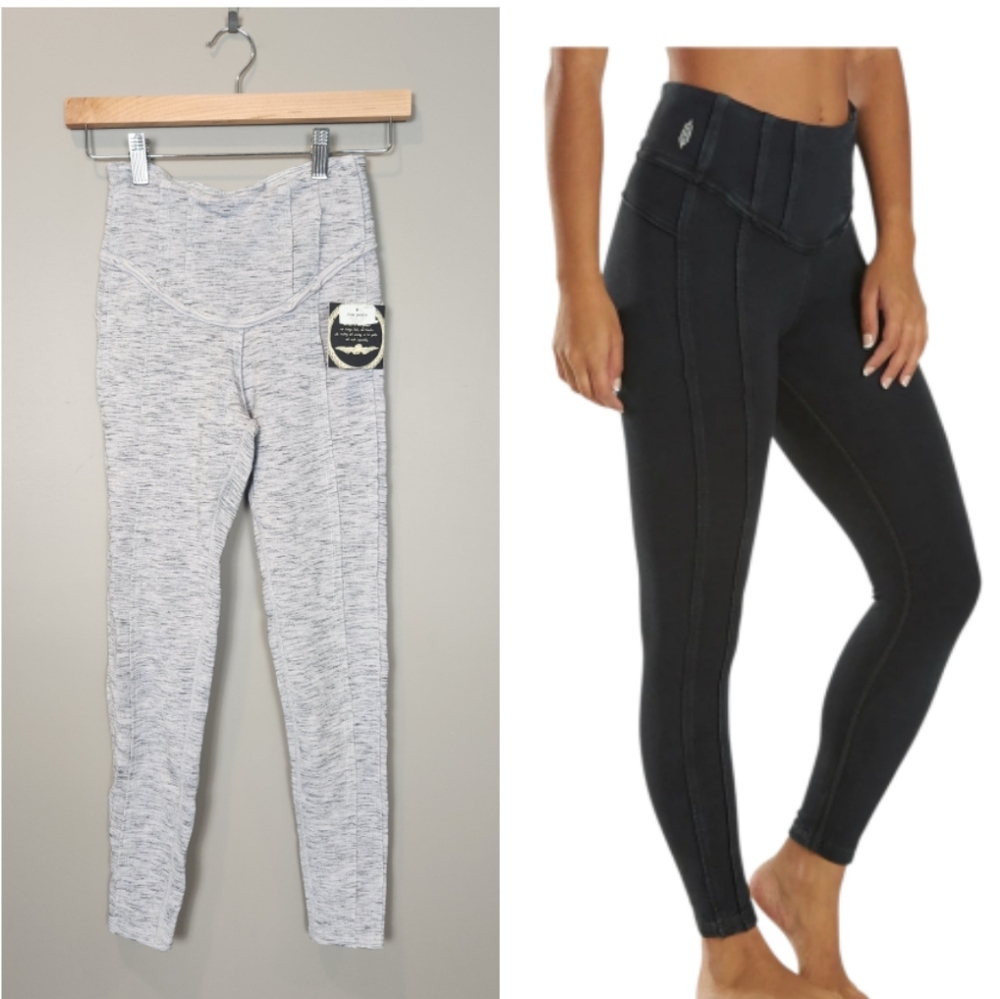 NWT Free People Movement Hybrid Yoga Leggings‎ Dark Silver XS